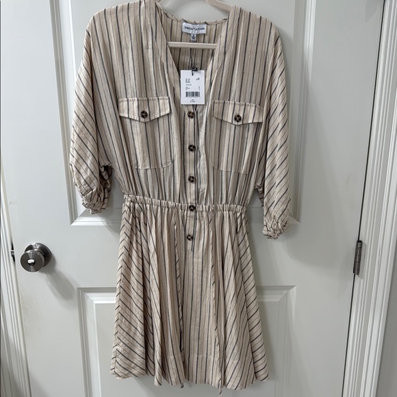 Striped Button-Down Dress - Picture 1 of 5